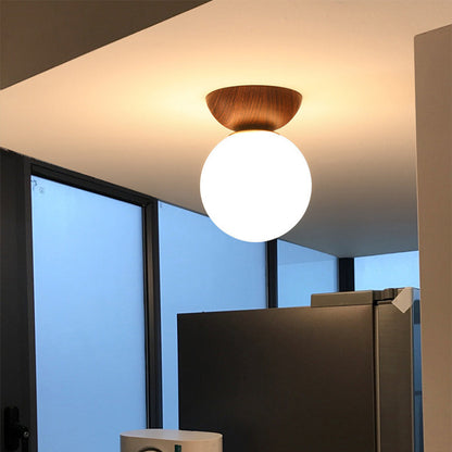 Lampada da soffitto con paralume in vetro per corridoio