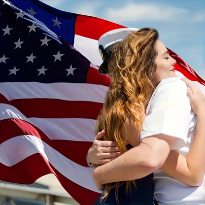 Drapeau américain en nylon résistant avec étoiles brodées, œillets en laiton pour l'extérieur
