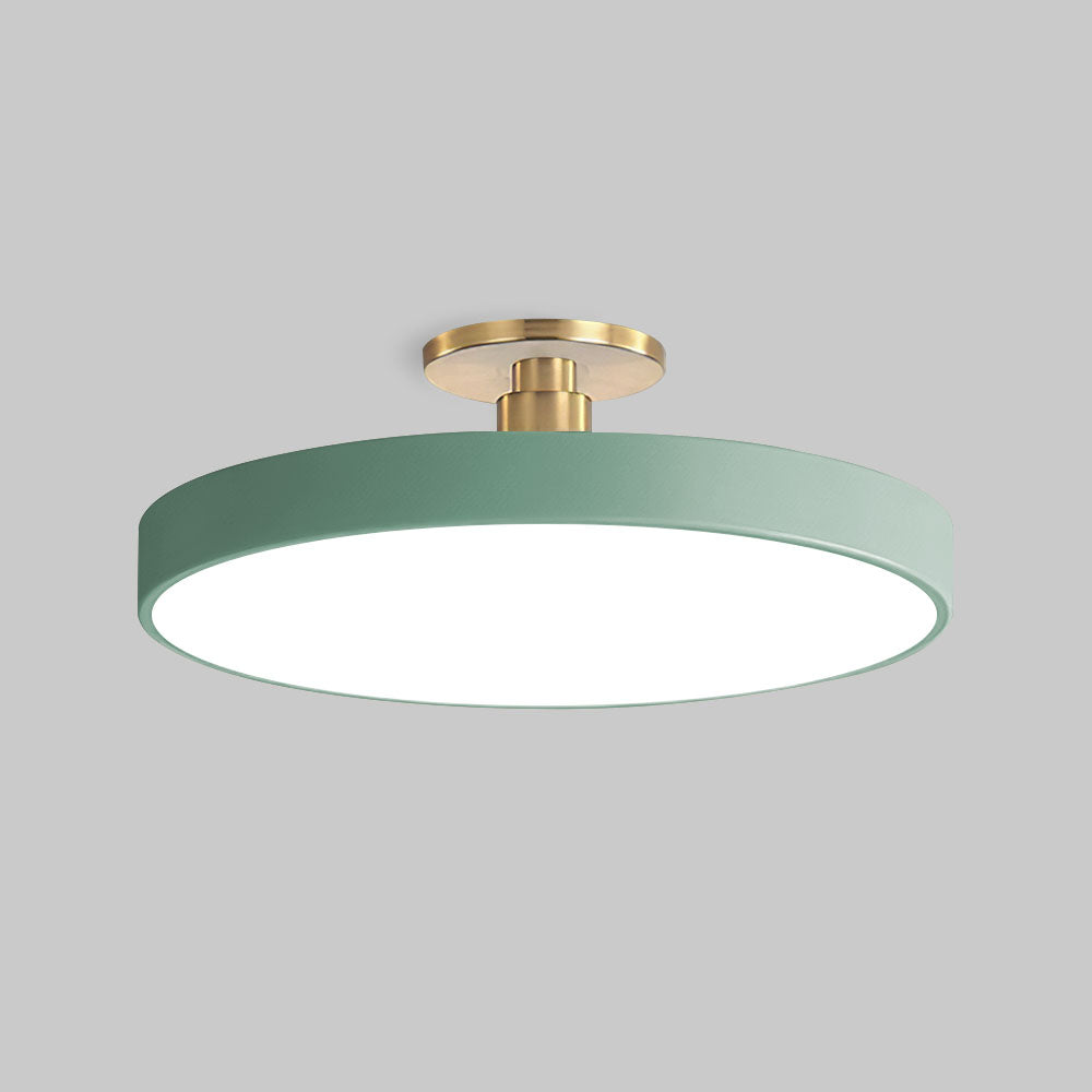 Set of 2 Dimmable Circular LED Semi Flush Ceiling Lights for Bedroom - Modern Lighting Solutions for Stylish Interiors