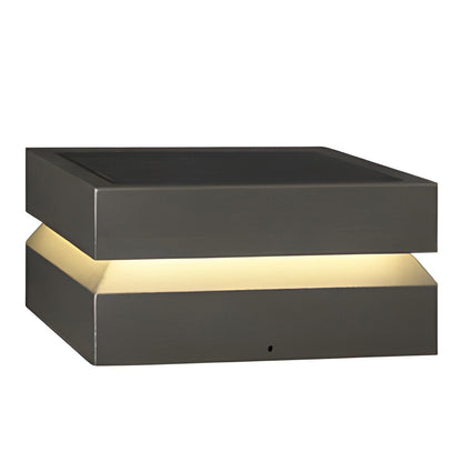 Lumière de poteau LED solaire extérieure noire moderne