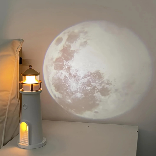 Moon Lamp Lighthouse Projector LED Light Bluetooth Rechargeable