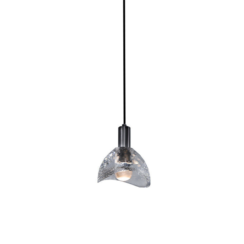 Modern Irregular Black Crystal LED Pendant Light Fixture for Stylish Home Décor and Elegant Illumination