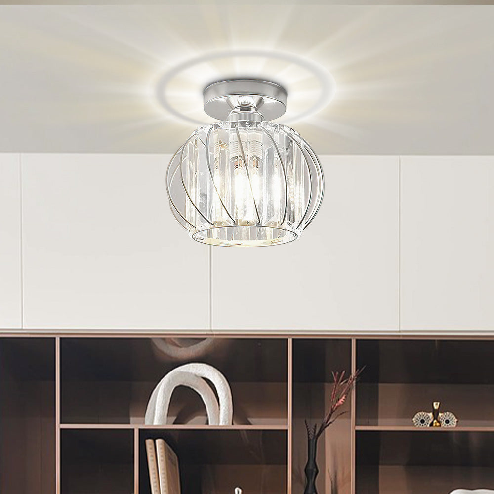 Set of 2 Elegant Glass Ceiling Lights for Hallway - Stylish Luxury Illumination for Home Décor