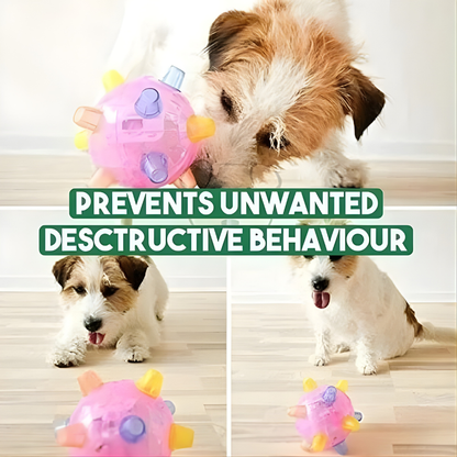 Dog Ball Toy Interactive LED Bouncing Rubber Light Up Play Ball