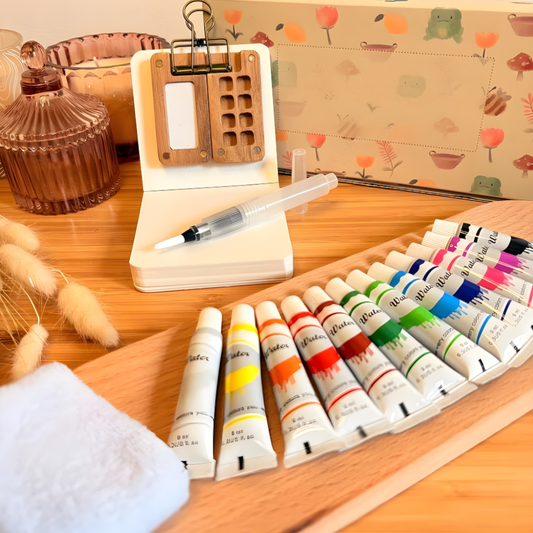 Watercolor Travel Set Portable Art Kit Compact Premium Paints