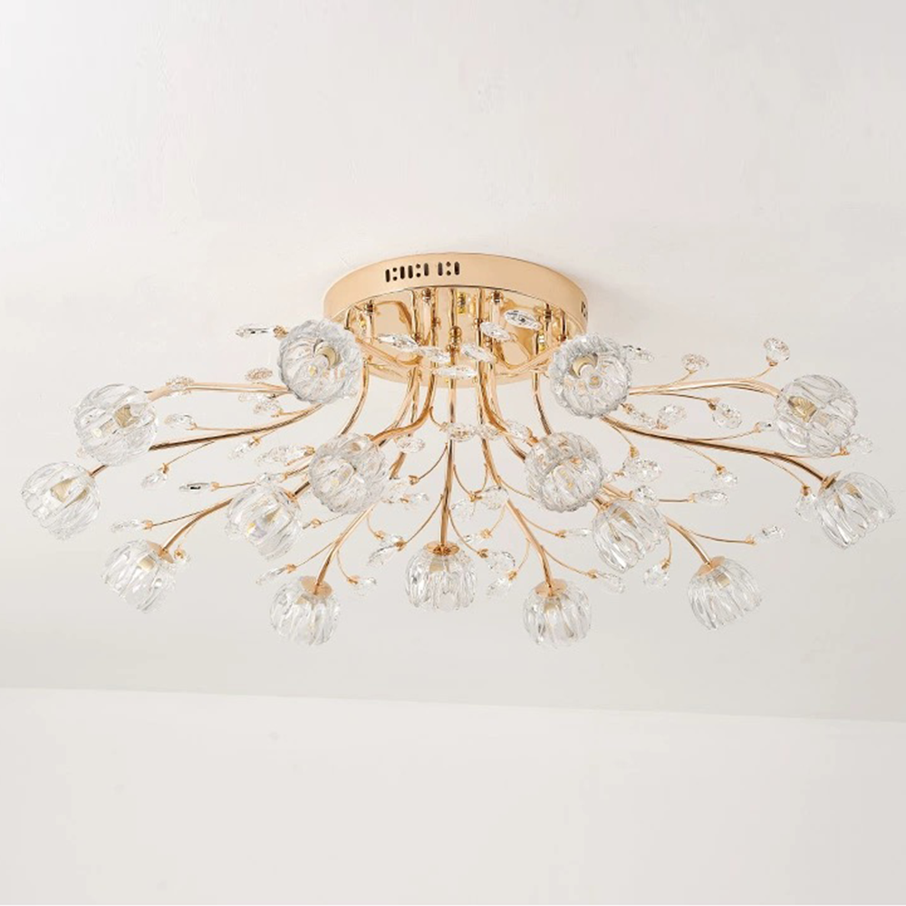 Scandinavian Style Modern Glass Floral Ceiling Light Fixture for Elegant Home Decor and Ambient Lighting