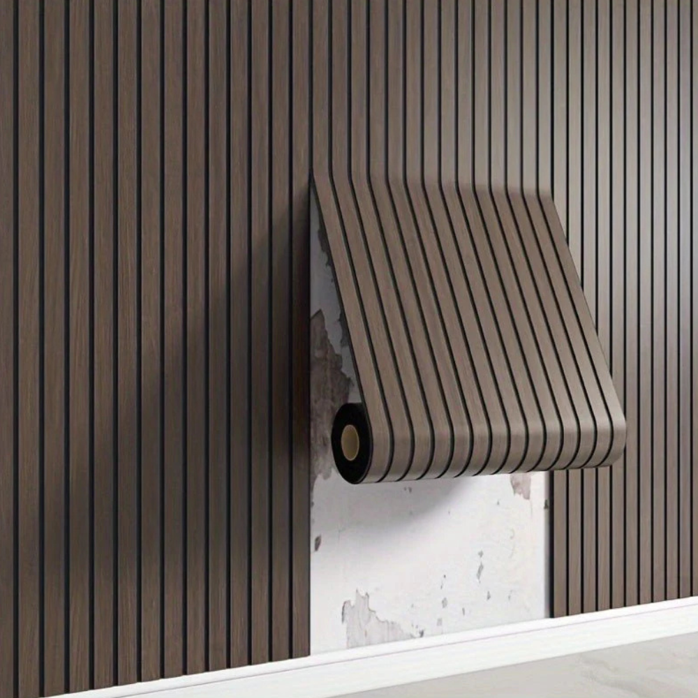 Autocollant mural 3D aspect bois panneau PVC auto-adhésif étanche