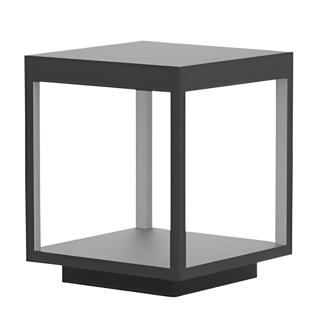Farola solar para exteriores moderna con marco negro