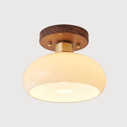 Elegant Round Glass Ceiling Light Fixture for Hallways