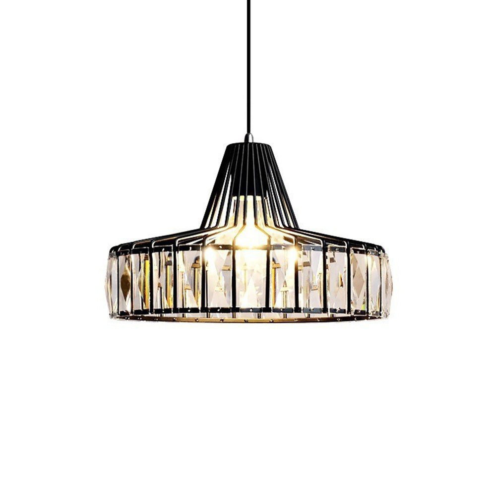 Elegant Modern Black Crystal Pendant Light Fixture for Stylish Home Décor and Ambient Illumination in Any Room