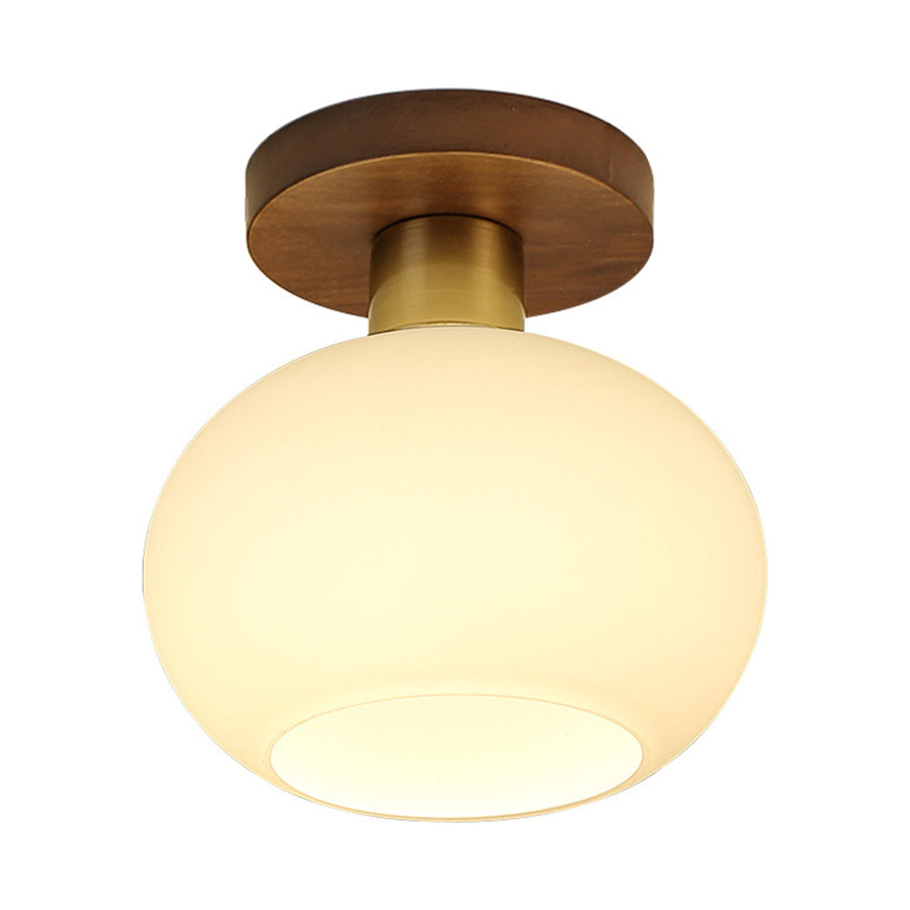 Nordic Walnut Minimalist Ceiling Light for Hallways – Elegant, Modern Lighting Fixture for Stylish Home Interiors