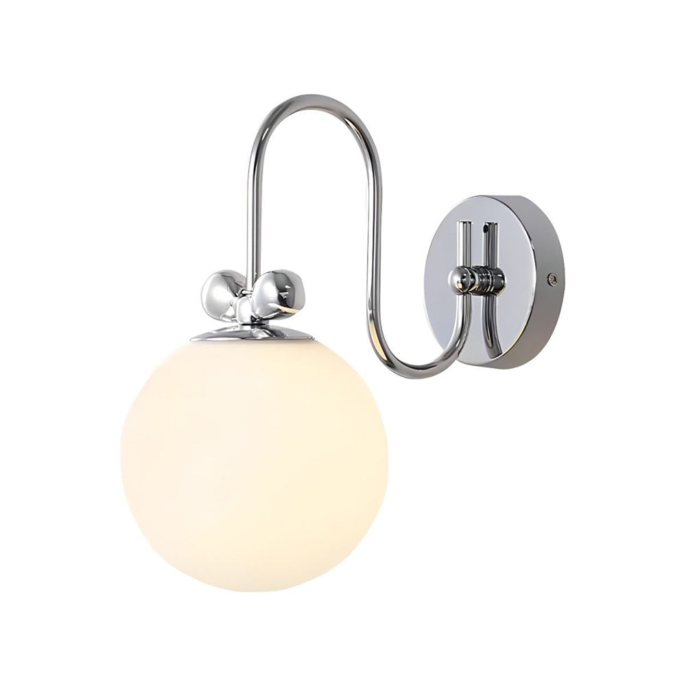 Sleek Chrome Globe Glass Indoor Wall Light Fixture for Elegant Home Illumination and Modern Decor