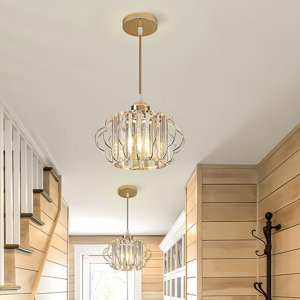 Opulent Gold Crystal Ceiling Light Fixture for Elegant Hallways – Stunning Luxury Lighting for Your Home Decor