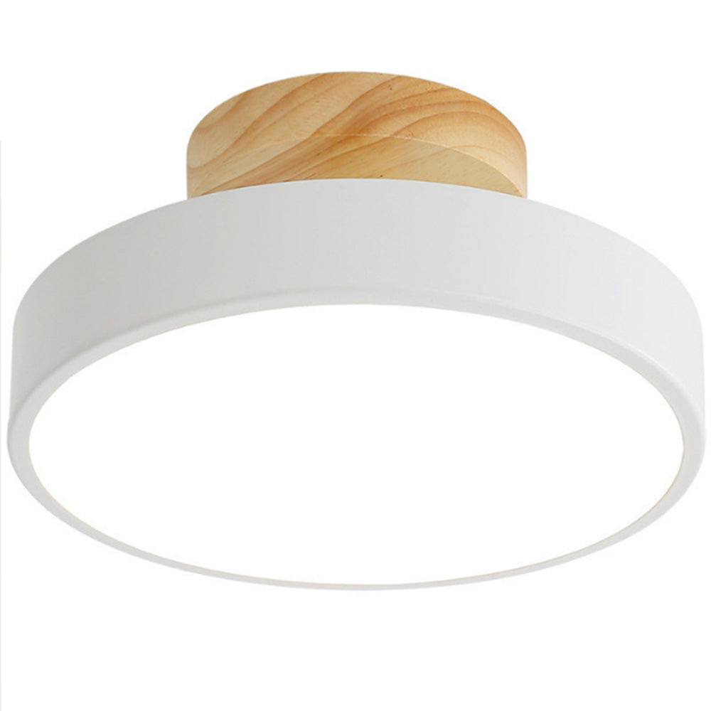 LED Ceiling Light Wooden Flush Mount Fixture