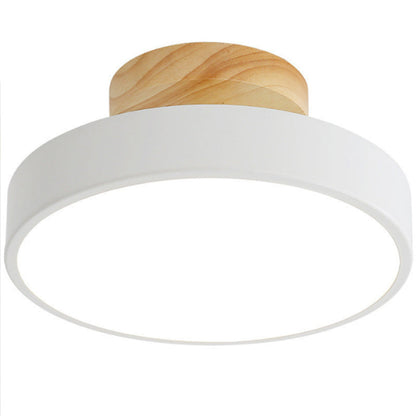 LED Ceiling Light Wooden Flush Mount Fixture