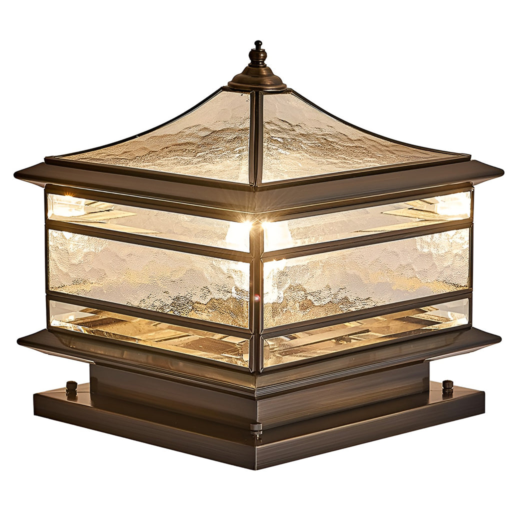 Lumière de poteau de jardin en verre cuivre extérieure