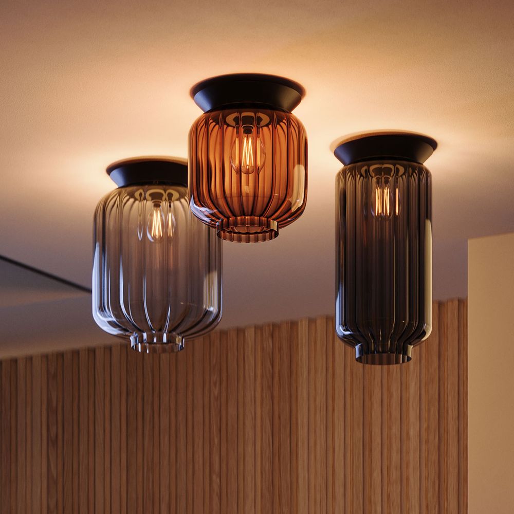 Lampade a soffitto in vetro Design moderno scanalato