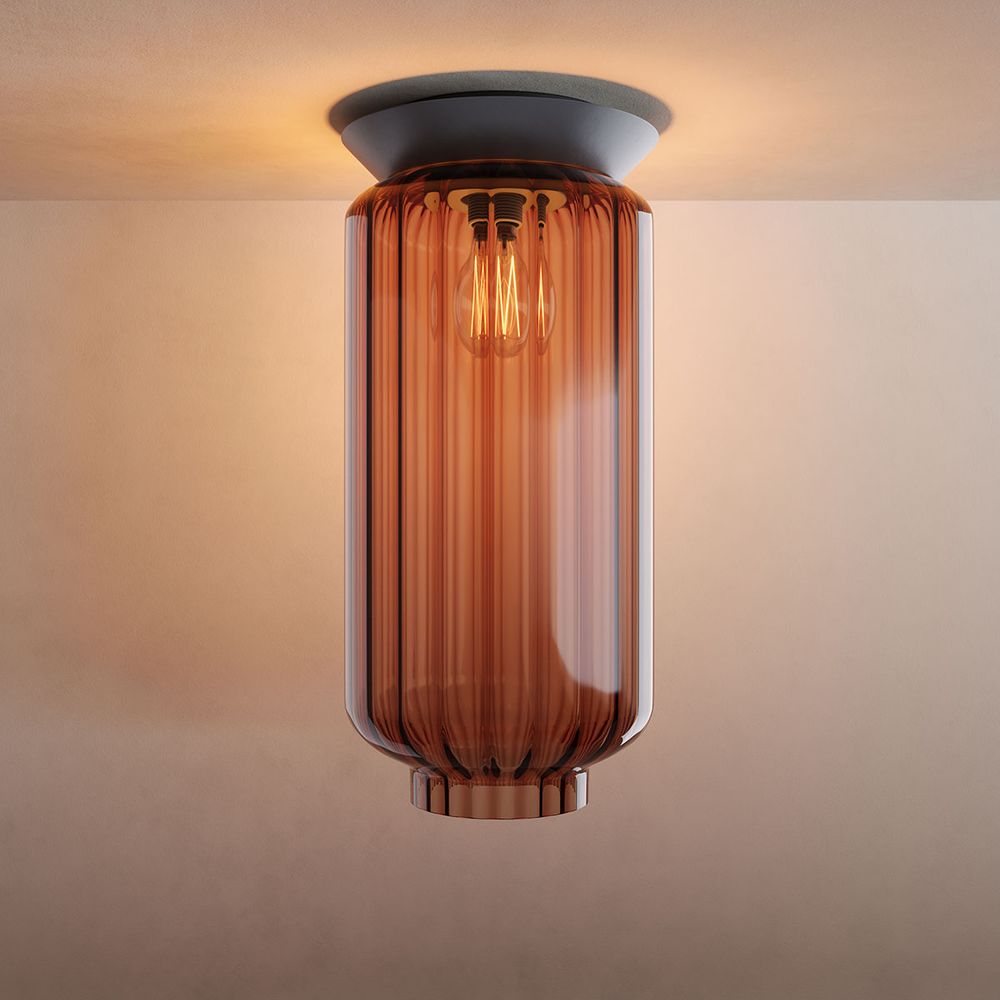 Lampade a soffitto in vetro Design moderno scanalato