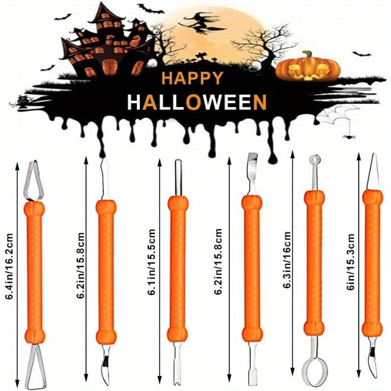 Kit de tallado de calabazas de Halloween con plantillas | Herramientas fáciles para tallar calabazas