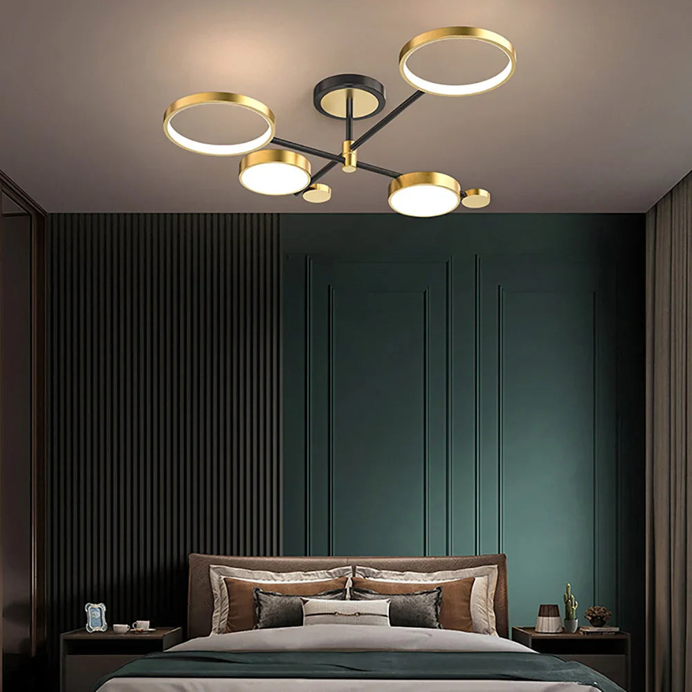 Contemporary LED Ceiling Light for Living Room - Modern Rings Design for Stylish Illumination and Ambience