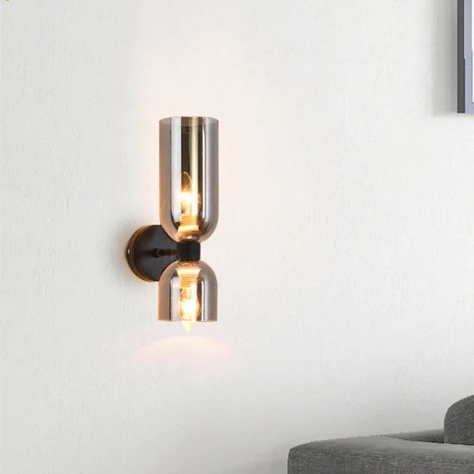 Applique moderna in vetro e ottone