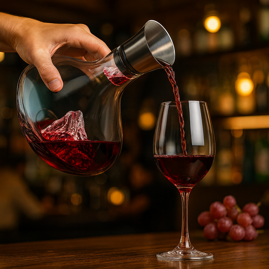 Carafe à vin en cristal avec aérateur en verre