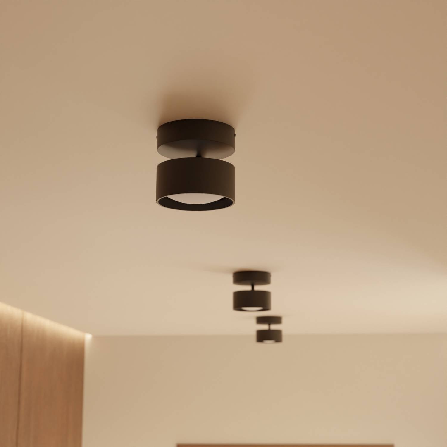 Lampade da soffitto moderne con corpo cilindrico nero