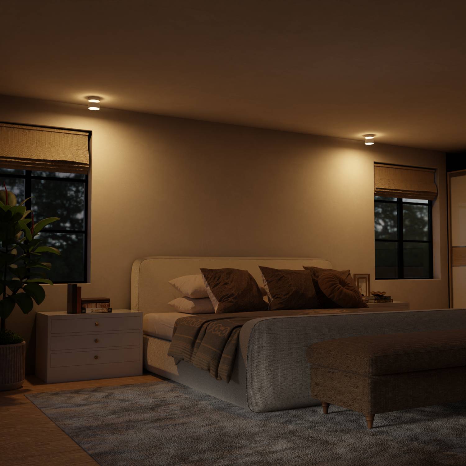 Lampade da soffitto moderne con corpo cilindrico nero