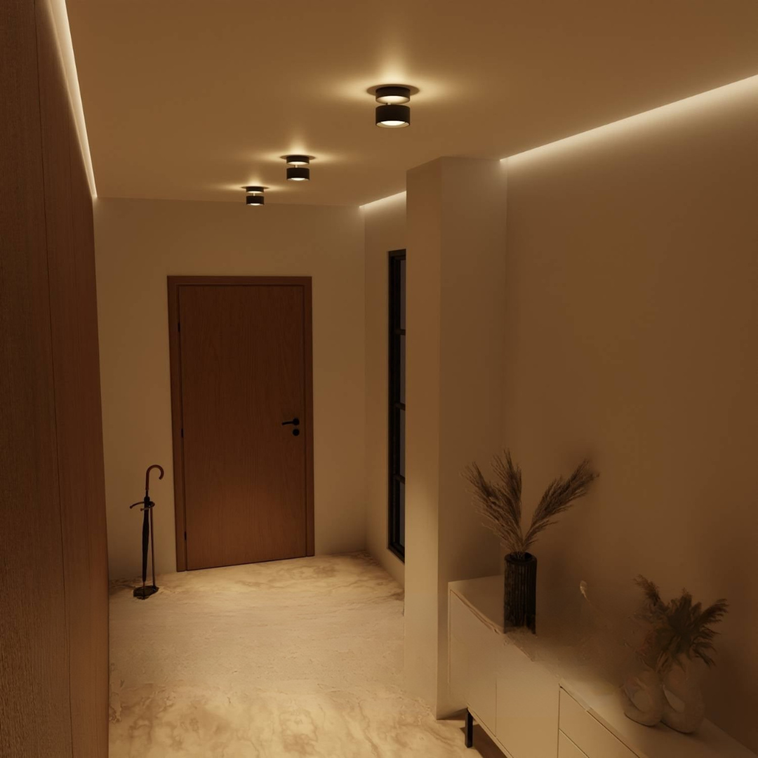 Lámparas de techo modernas con accesorio cilíndrico negro