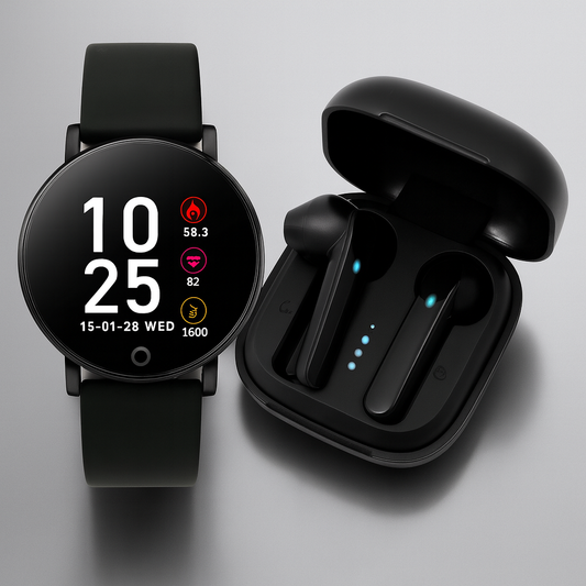 Smartwatch Fitness-Tracker Kabelloses Ohrhörer-Set