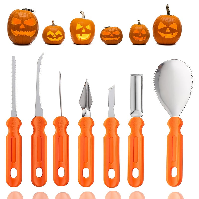 Kit de tallado de calabazas de acero inoxidable para Halloween | Calabazas talladas fáciles