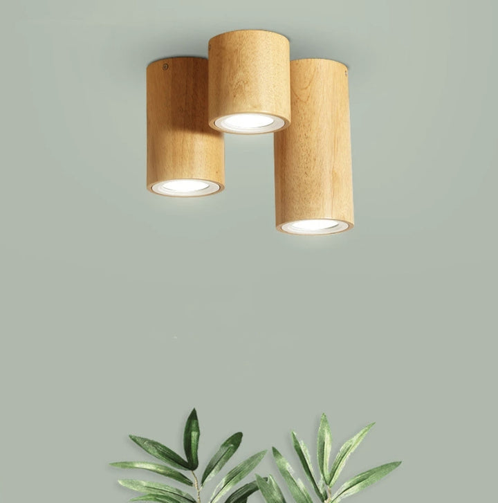 Natural Wood Round LED Ceiling Light Fixture - Stylish Illumination for Modern Homes and Spaces