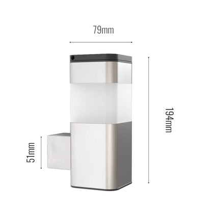 Applique murale en acier inoxydable lampe solaire extérieure