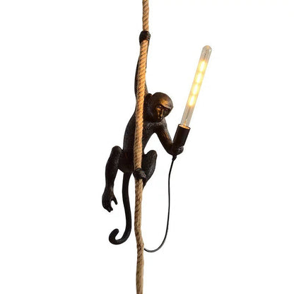 Resin Monkey Pendant Light with Rope Detail