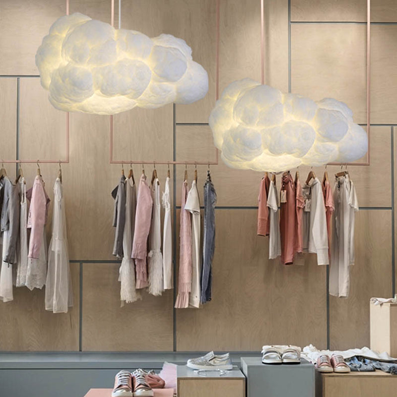 Lámpara colgante de tela con diseño de nubes