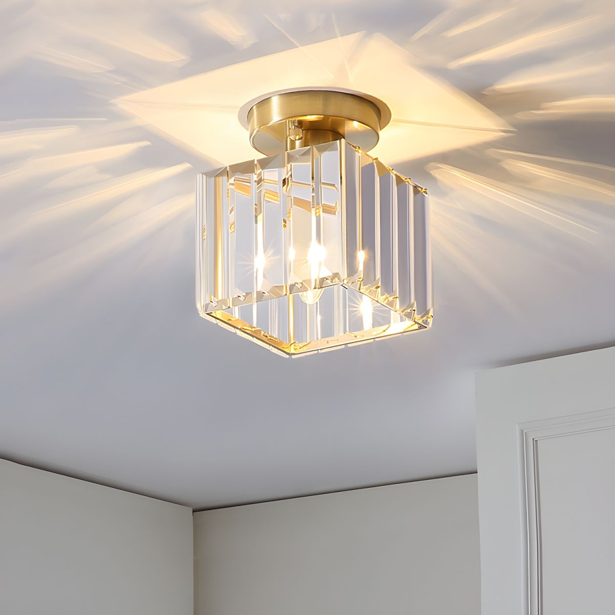 Elegant Mini Crystal Ceiling Light Fixture for Stunning Home Illumination - Chic Design and Sparkling Finish for Any Room