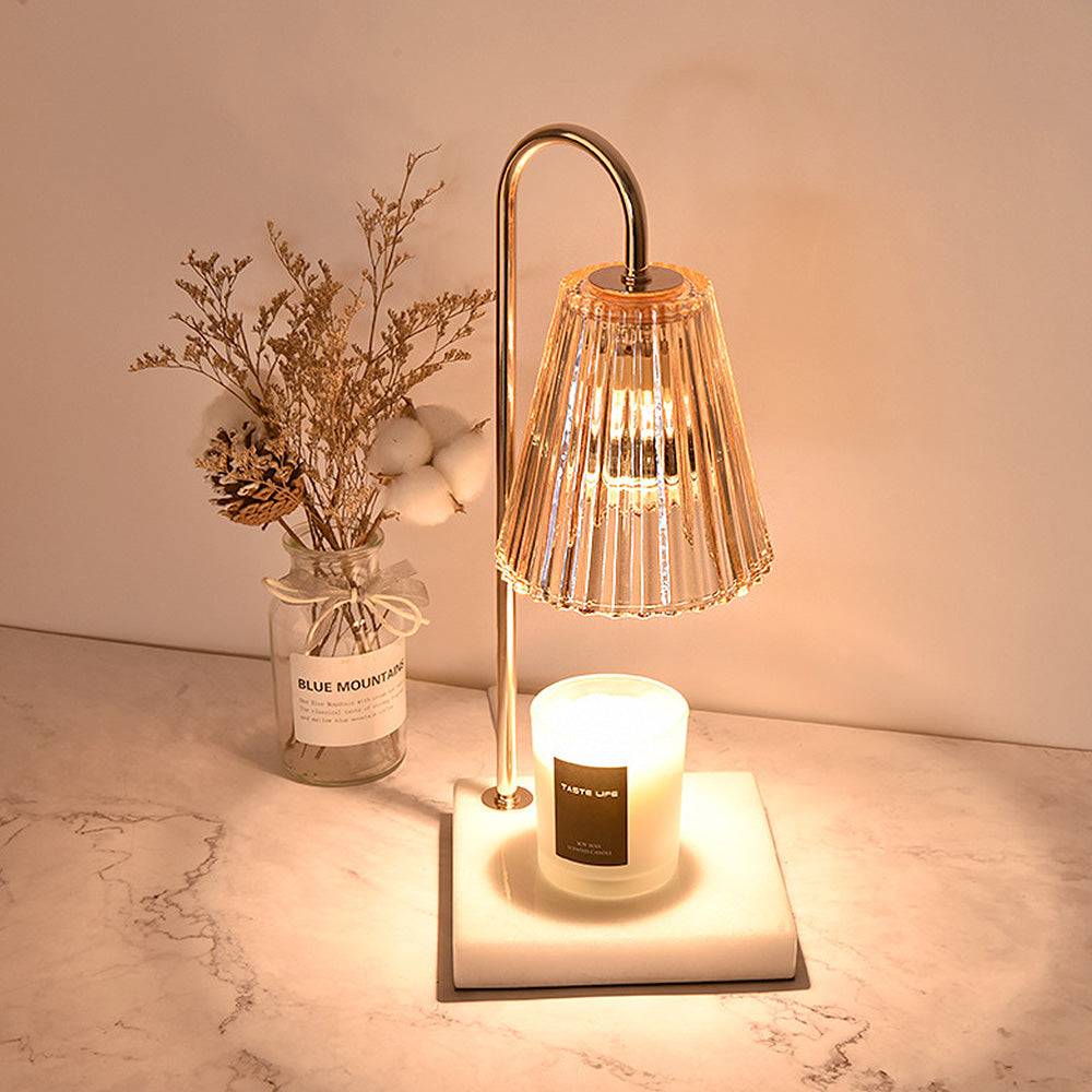 Contemporary Nordic Brown Glass Mini Warming Candle Lamp for Bedroom Ambience and Relaxation