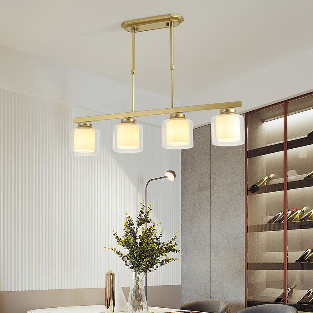 Plafonnier en verre pour îlot de cuisine moderne