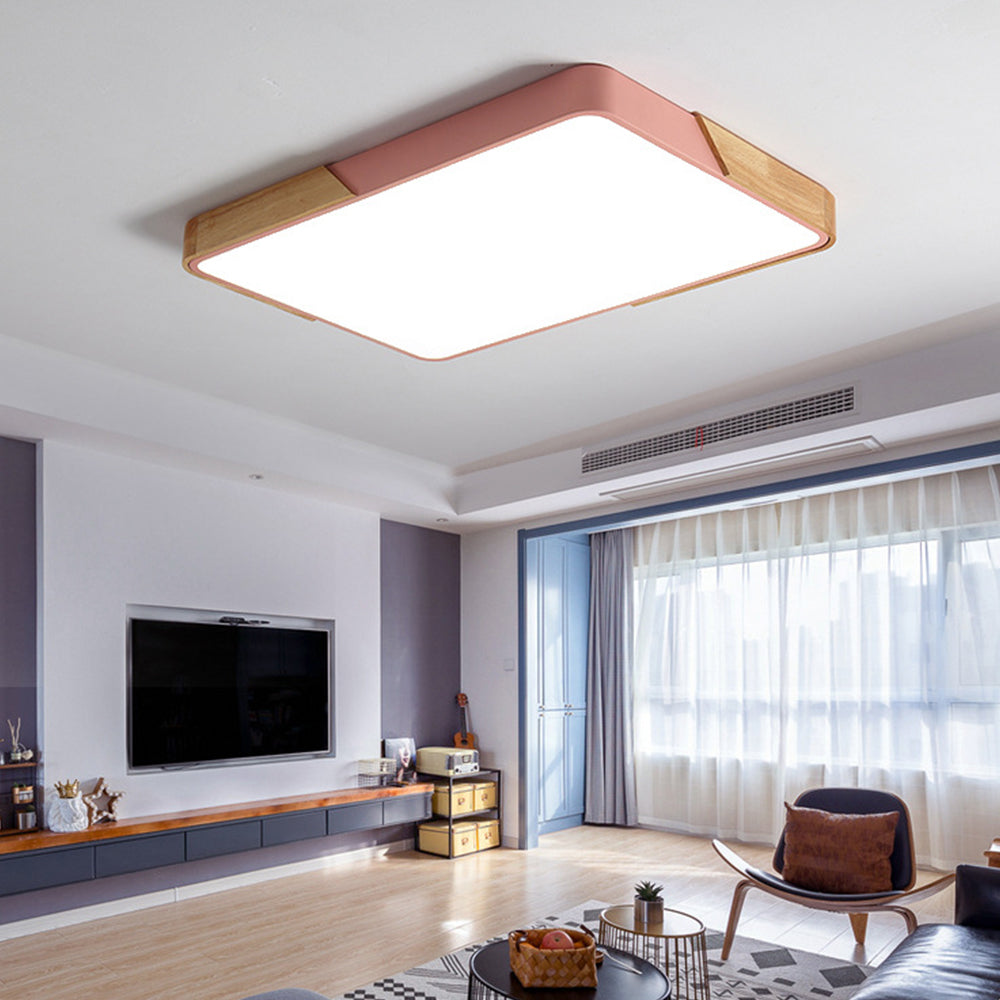 Nordic Modern Rectangle LED Ceiling Light for Living Room - Stylish Illumination Fixture for Contemporary Home Décor