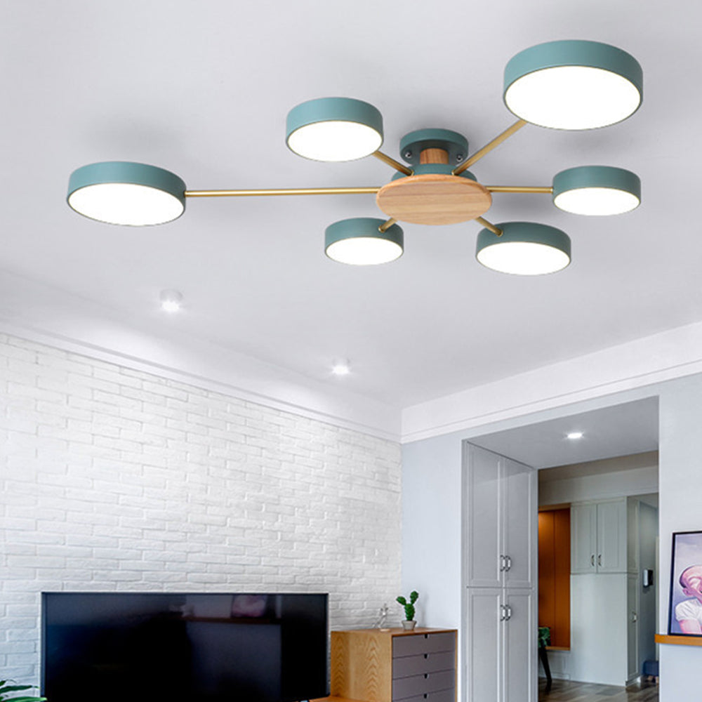 Multi-Bulb Round LED Ceiling Light for Bedrooms - Stylish Illumination for Modern Home Décor