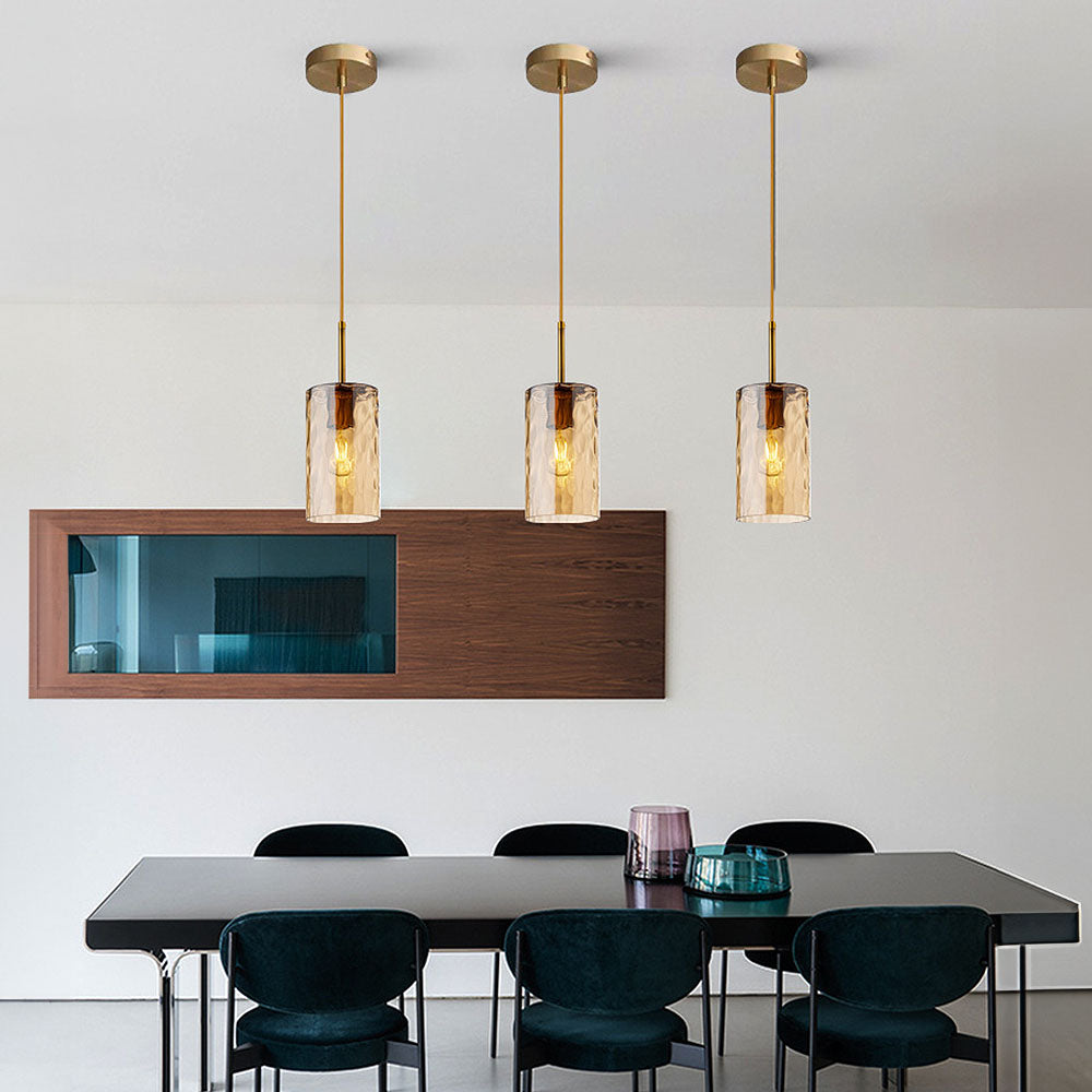 Elegant Ripple Glass Pendant Light for Dining Room - Stylish Ceiling Fixture to Enhance Your Home's Ambience and Decor