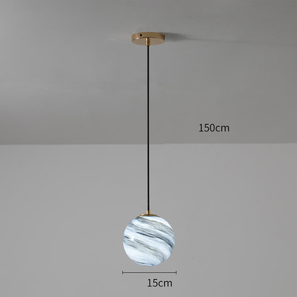 Creative Planet Glass Pendant Light for Stylish Bedroom Illumination and Modern Home Décor