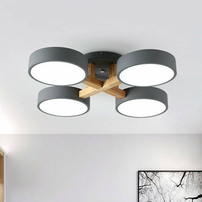 LED Ceiling Light with Wood Modern Design