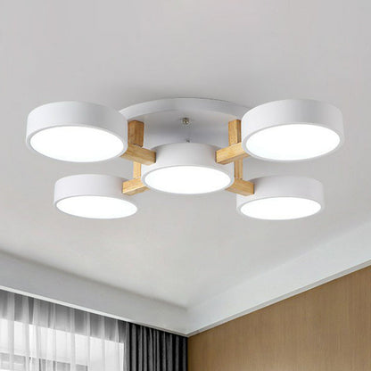 LED Ceiling Light with Wood Modern Design