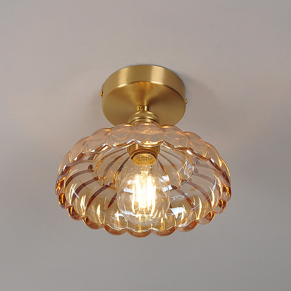 Modern Minimalist Clear Glass Semi-Flush Ceiling Light Fixture for Contemporary Home Décor and Elegant Illumination