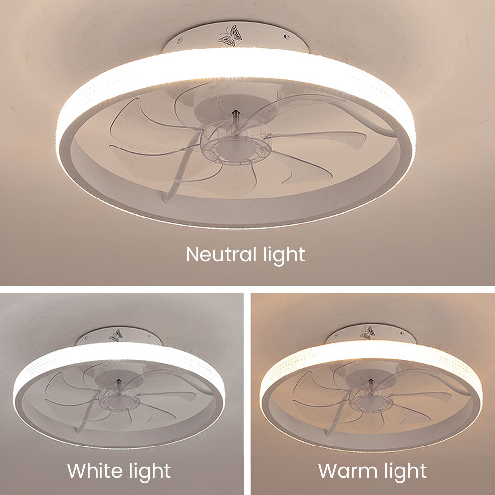 Modern Dimmable LED Ceiling Fan with Integrated Light – Stylish and Energy-Efficient Home Cooling Solution