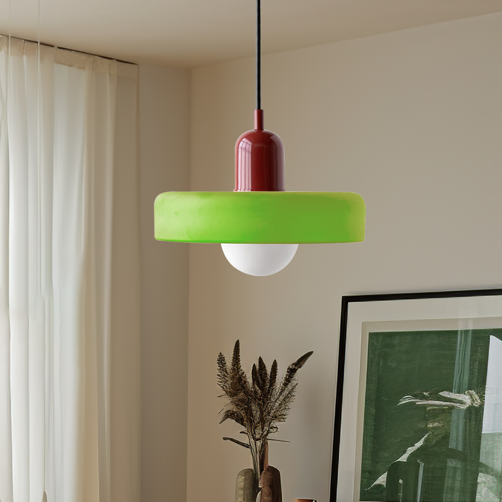 Vibrant Bauhaus Glass Pendant Light for Kitchen Island - Colourful Ceiling Fixture for Modern Home Décor