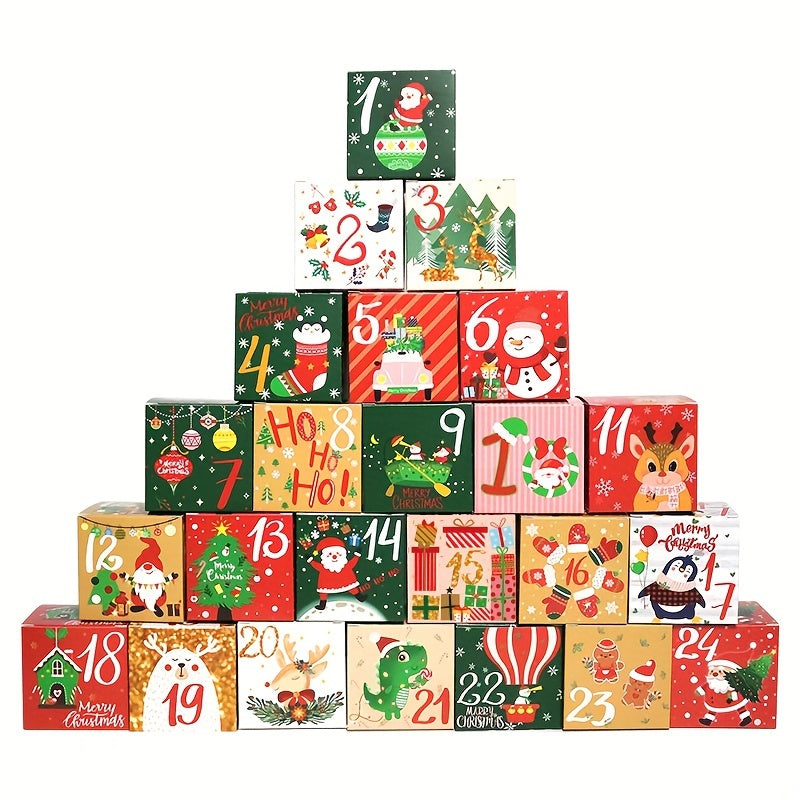 Geschenkboxen Weihnachts-Adventskalender-Set