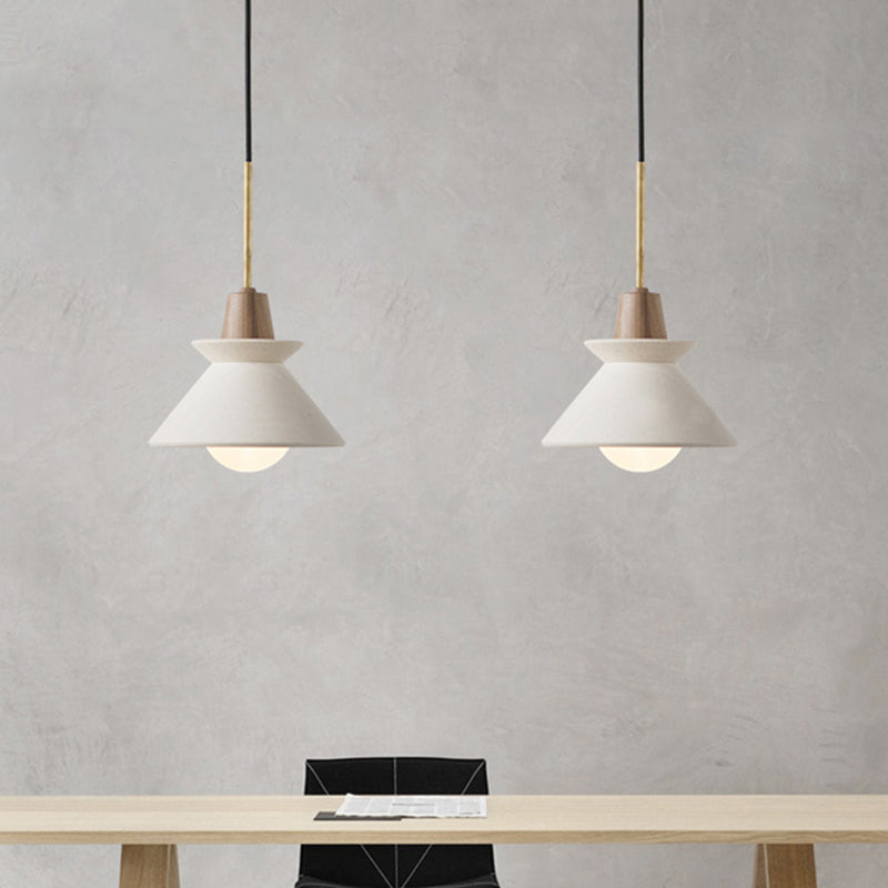Lampada a sospensione moderna con paralume in cemento bianco