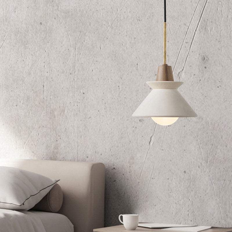Lampada a sospensione moderna con paralume in cemento bianco